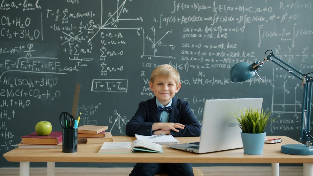 Student working through maths problems at a desk at Epic Smart Academy, Bangsar