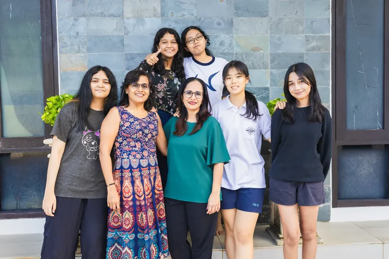 Teachers and students of Epic Smart Academy together outside the tuition centre in Bangsar, Kuala Lumpur