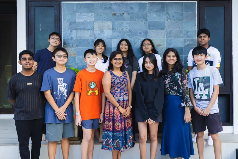 A big group of happy students at Epic Smart Academy in Bangsar
