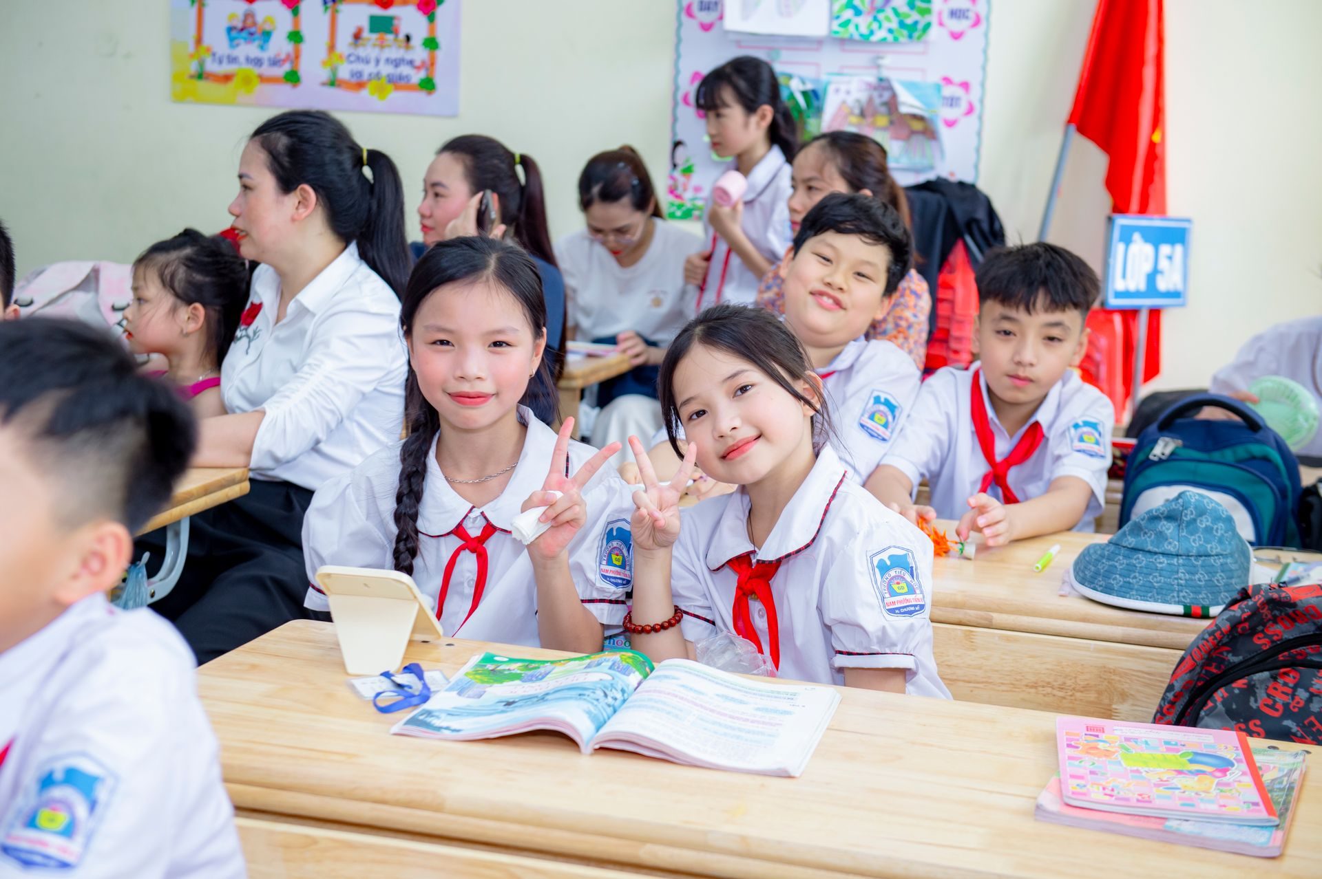 Students taking part in a small group class at a tuition centre