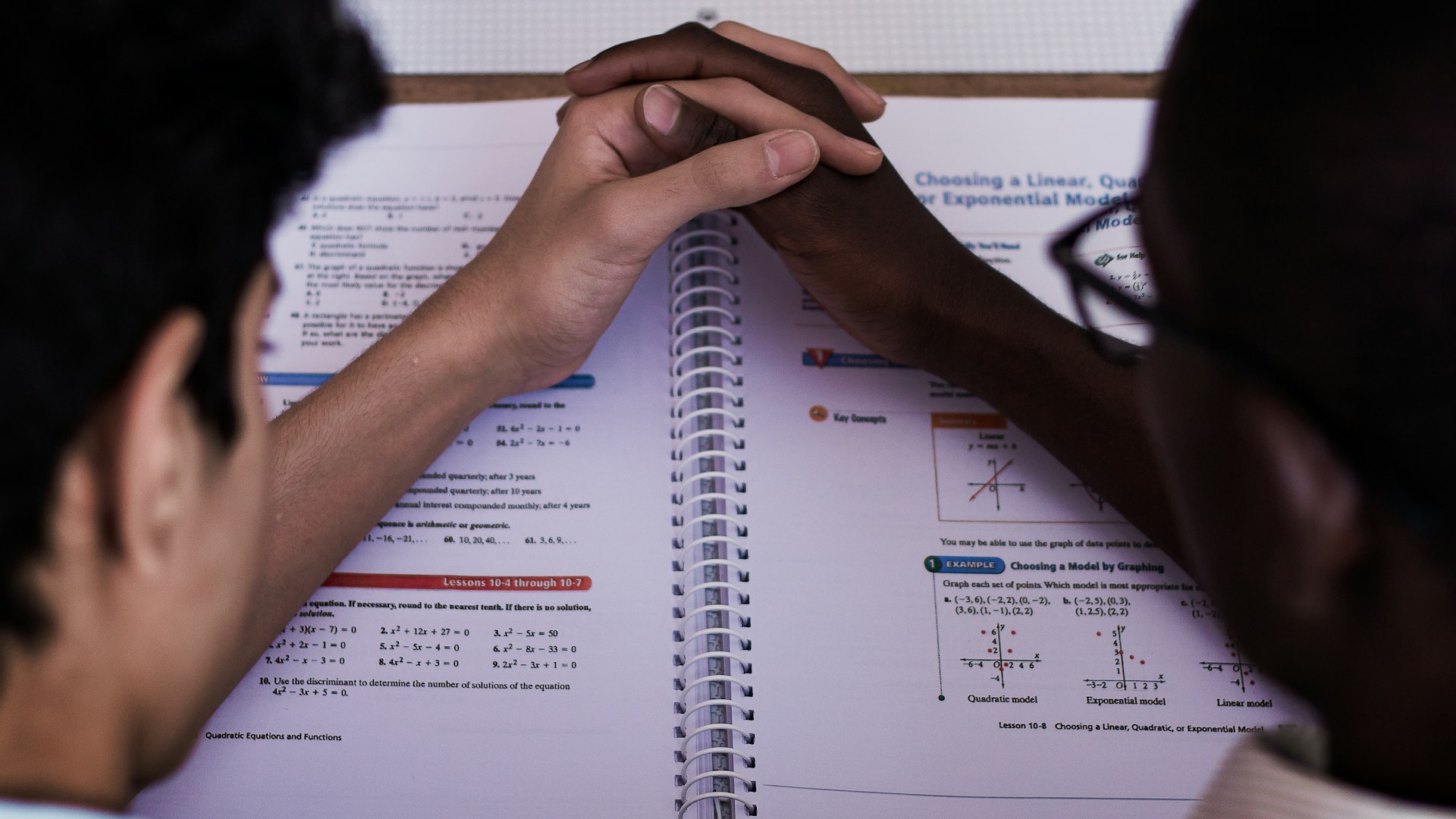 Tutor and student working together at a small tuition class